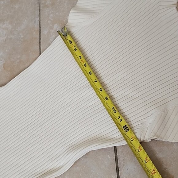 New Bohme Cream Ribbed Knit Dress Size Medium - Picture 5 of 10